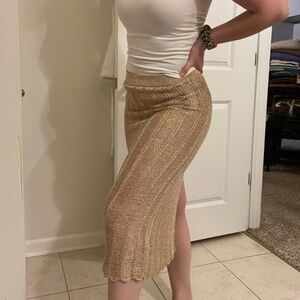 ZARA/ Sheer gold skirt
